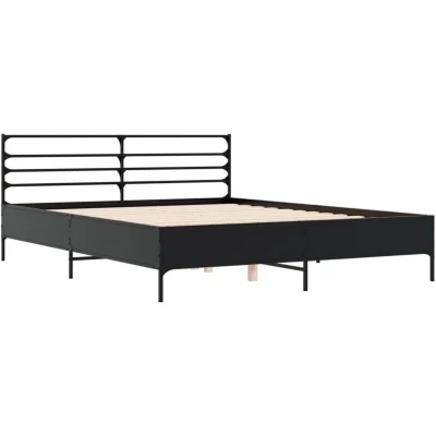 Image of vidaXL Bed Frame without Mattress Black 160x200 cm
