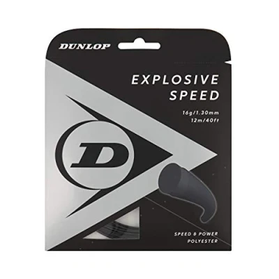 Image of Dunlop Explosive Speed Tennis String 12 m in Black for Powerful Playing