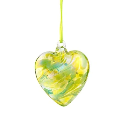 Image of Friendship Birthstone HEART Handmade Hanging Glass Birth Gem MAY Birthday EMERALD Shades 8cm