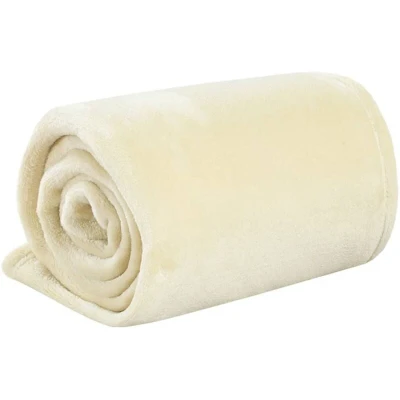 Image of vidaXL Blanket Cream 150x200 cm Polyester