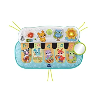 Image of VTech Play &amp; Dream Kicking Piano Interactive and Developmental Baby Toy with Sounds Music Suitable for Ages 3 18 Months, English Version