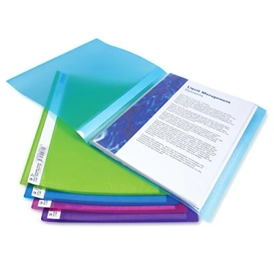 Image of Rapesco 0915 A4 Flexi Presentation 10 Pocket Display Book, Assorted Colours, Pack of