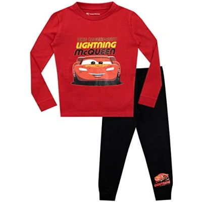 Image of Disney Cars Pyjamas Lightning Mcqueen for Kids Snug Fitting Boys Pjs Red Age 3 to 4 Years