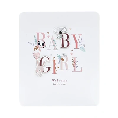 Image of UK Greetings New Baby Card For Girl With Envelope Letter Design