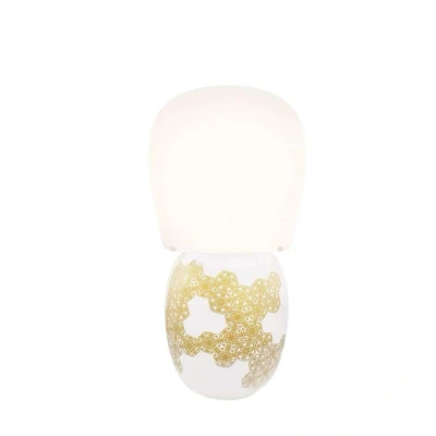 Image of Kundalini Hive ceramic table lamp, white