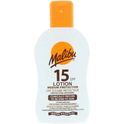 Image of Malibu Sun SPF 15 Lotion, Medium Protection Cream, Water Resistant, Vitamin Enriched, 200ml