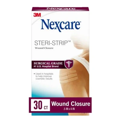 Image of Nexcare Steri Strip Skin Closure 1/4 X 4 Inches, 30 Count