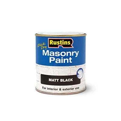 Image of RUSTINS Masonry Paint Matt Black 250ml