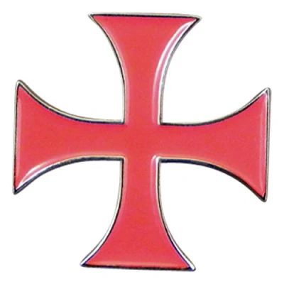 Image of Red Knights Templer Cross Metal Enamelled Pin Badge Lapel XJKB14 02