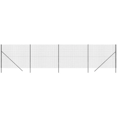 Image of vidaXL Wire Mesh Fence Anthracite 2.2x10 m Galvanised Steel