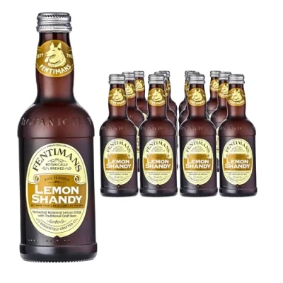 Image of Fentimans Lemon Shandy 0.5% Alcohol Traditionally Brewed Craft Beer Made with Natural Juice Fermented Botanical Drink 12 x 275ml