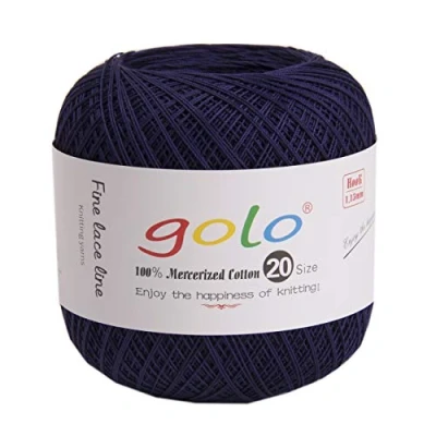 Image of Crochet Thread Size 20 for Hand Knitting Yarn Knitting… (Dark blue 335)