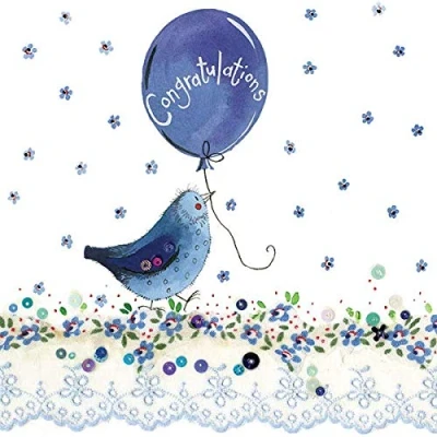 Image of Alex Clark Congratulations Bird Card Floral baby Boy Nature New Cards To Celebrate Designed and Printed in the UK…