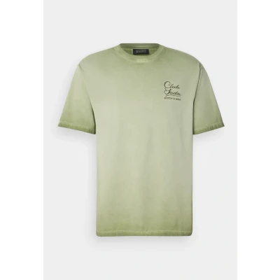 Image of Scotch &amp; Soda Inside OUT COLD DYE Print Tshirt, Men&#039;s, Size: XXL, Green