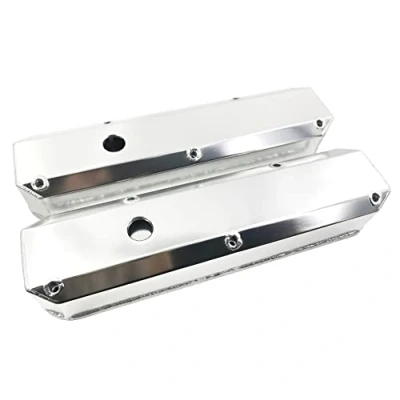 Image of Fabricated Aluminum Tall Valve Cover for Small Block Chrysler Mopar 1967 1991 318, 1968 1989 V8, 1973 340, 1971 360 (DM 4406 SL)