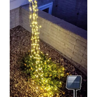 Image of Joycome Solar Fairy Lights Outdoor 1 m 100 LED Waterfall 8 Modes Light Bundle Waterproof String for Watering Can Plants Patio Balcony Garden Decoration