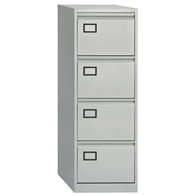 Image of Office Hippo Bisley 4 Drawer Contract Steel Filing Cabinet Goose Grey