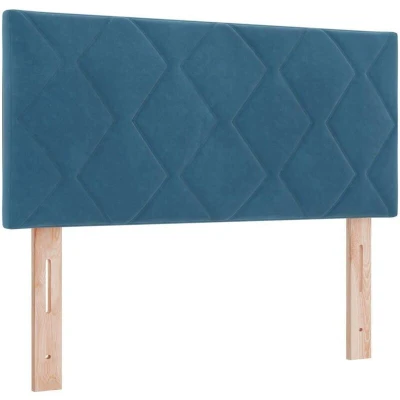 Image of vidaXL Headboard with Diamond Block Design, Dark Blue, 100 cm, Velvet