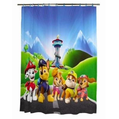 Image of Franco Nickelodeon Paw Patrol 13 Piece Shower Curtain and Ring Set, (100% Officially Licensed Product)