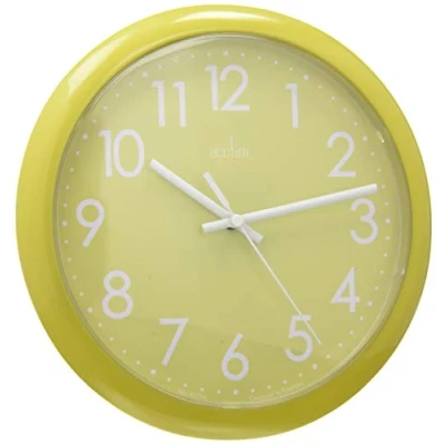 Image of Acctim Abingdon Wall Clock Quartz Easy Read Arabic Numbers Lime Green 25cm 21895