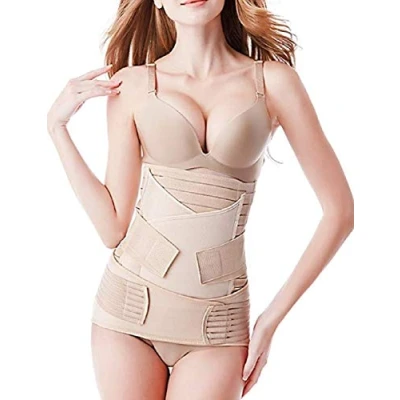 Image of ASBYFR 3 in 1 Postpartum Belt Girdle Post Belly After Birth Band Support C section Recovery for Women All Size Waist Pelvis Postnatal Body Shaper