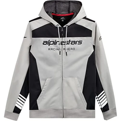 Image of Alpinestars Men&#039;s Sessions II Fleece Zip Hoodie, Silver/Black, M