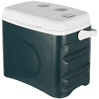 Image of GlamHaus Cooler Box 26L Large Portable for Ice Cool Drinks Or Food, Cold Vehicle, Car Outdoor, Insulated CFC Free, Picnics, Beach, Camping, Festivals (26 Litre)