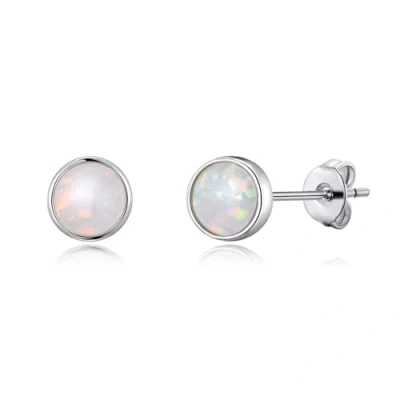 Image of Philip Jones Synthetic White Opal Stud Earrings