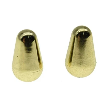Image of KAISH 2pcs Guitar 5 Way Pickup Selector Switch Tip Cap Knob for USA Strat/Stratocaster Gold