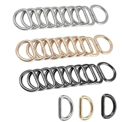 Image of JJiaoLinin D Rings,30Pcs Multi Purpose Metal Ring Semi Circular for Collar Handbag Backpack Strap Belt Hardware Bag Buckle DIY