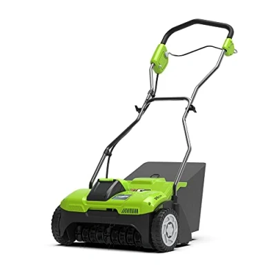Image of Greenworks 40V Cordless Lawn Rake Dethatcher, 3600rpm, 36cm Working Width, 30L Collection Box WITHOUT Battery &amp; Charger , 3 Year Guarantee G40DT35