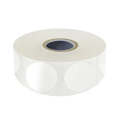 Image of 1500 PCS White Round Color Coding Circle Dots Inventory Stickers Labels with Perforation Line in Roll (Each Measures 1&quot; Diameter)