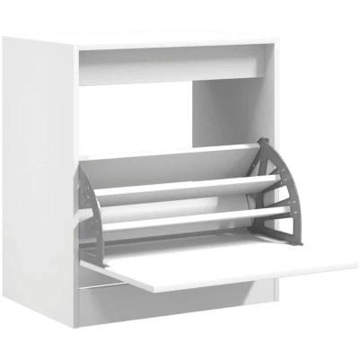 Image of vidaXL Shoe Cabinet White 60x42x69 cm Engineered Wood