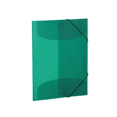 Image of HERMA Elastic Folder Translucent in Dark Green, A4, Sturdy Plastic, with 3 Inner Flaps, 1 Span