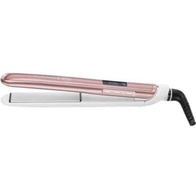 Image of Remington Hair Straightener (Advanced Ceramic Ultimate Coating with Long 110mm Floating Plates, LCD Screen, 150 235C, Temperature Boost Function, Storage Pouch Included) Rose Pearl S9505