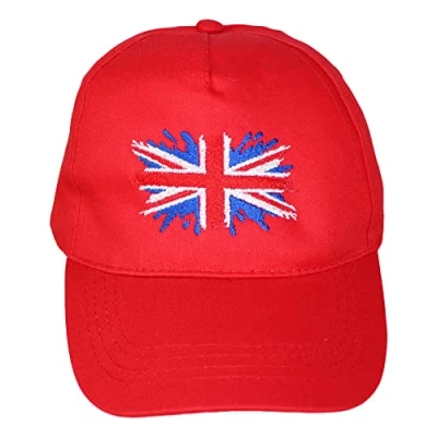 Image of TeddyTs Great Britain Union Jack Flag Red Adjustable Baseball Cap (5 10 Years)