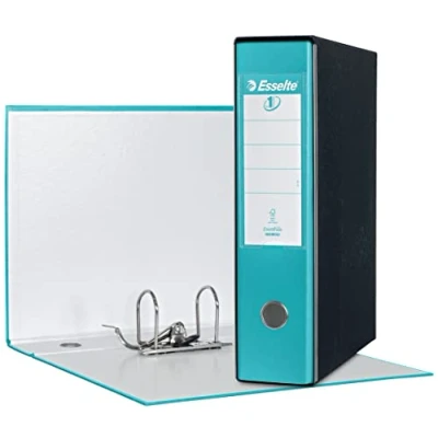 Image of Esselte RACCOGLITORE EUROFILE with Lever Mechanism Plastic Coated Cardboard,Turquoise,8 cm