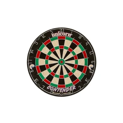 Image of Unicorn Easy Score Dartboard Darts Board Contender Fun Learning Beginner Trainer 2 x Bigger Trebles &amp; Doubles Competition Quality Sisal Bristle Round Wire Spider