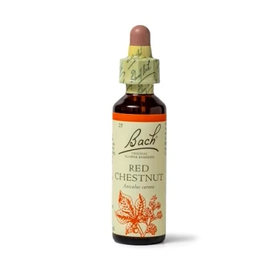 Image of Bach Original Flower Remedies (Red Chestnut) Face Your Fears, Peace of Mind, Emotional Wellness, Natural Essence, 20ml