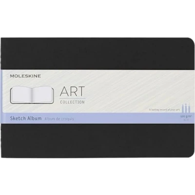 Image of Moleskine 13 x 21 cm Large Size Art Collection Sketch Album, Notebook for Drawings and Sketches Hard Cover Paper Suitable Pens, Pencils Charcoal, Colour Black, 88 Pages