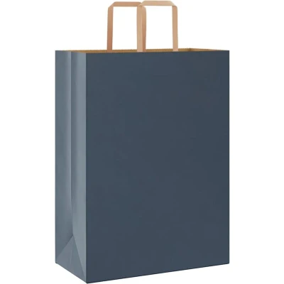 Image of vidaXL Paper Bags 50 pcs with Handles Blue 32x17x44 cm