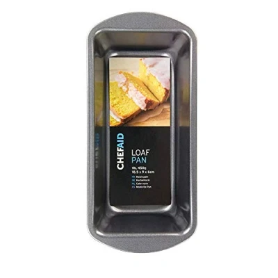 Image of Chef Aid Non Stick 450 g Rectangular Bread pan 18.5 x 9 6 cm Ideal for Bread, Loaves, Cakes and Pastries Dishwasher, Refrigerator Freezer Safe, Black