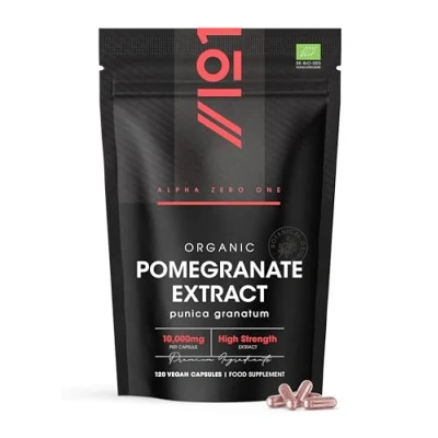 Image of Organic Pomegranate Extract 10,000mg 120 Vegan Capsules (4 Months Supply) High Strength 40:1 Punica Granatum by Alpha01