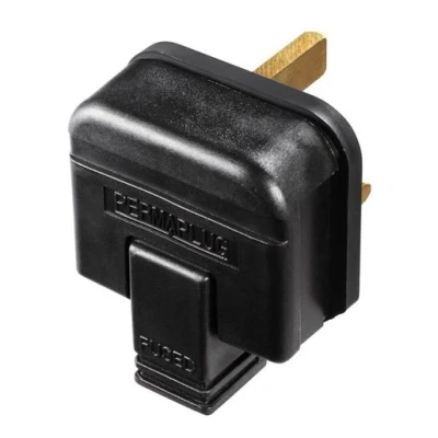Image of Masterplug Work Heavy Duty Rewireable Plug Black 13 A HDPT13B 01