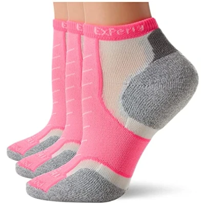 Image of thorlos Unisex&#039;s Xccu Thin Cushion Running Low Cut Socks, Pink (3 Pair), Medium
