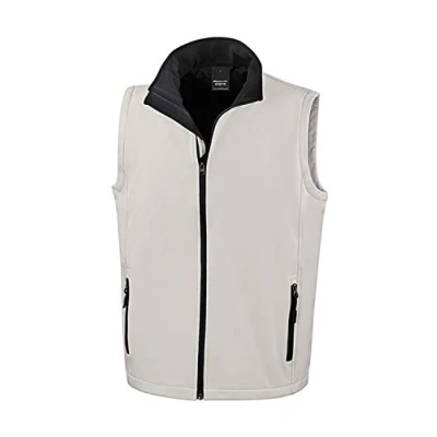 Image of Result Men&#039;s CORE Printable Bodywarmer Jacket, White (WHI/Blk), Small
