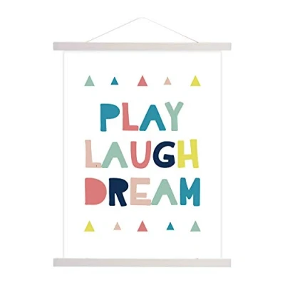 Image of Magnetic Picture Poster Frame, Wooden Photo Frame DIY Wood Wall Hanger for Canvas Artwork Art Printing Hanging(21cm)