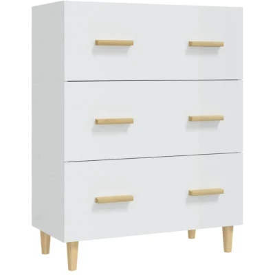 Image of Sideboard High Gloss White 70x34x90 cm Engineered Wood