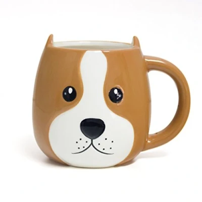 Image of Balvi Mug Woof! Cup shaped dog&#039;s head 400ml capacity Dishwasher safe and microwave Ceramic