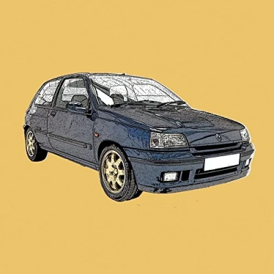 Image of Renault Clio Williams Retro Motor Company Greeting Card